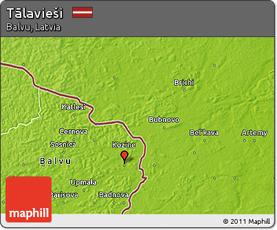 Physical 3D Map of Tālavieši
