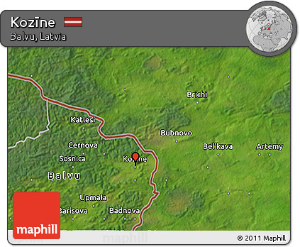 Satellite 3D Map of Kozīne