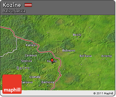 Satellite 3D Map of Kozīne