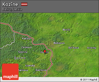Satellite 3D Map of Kozīne