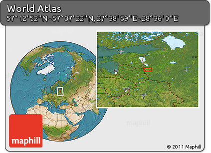 Satellite Location Map of the Area around 57° 25' 7" N, 28° 7' 30" E