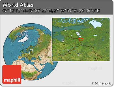 Satellite Location Map of the Area around 57° 25' 7" N, 28° 7' 30" E