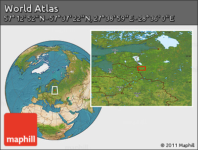 Satellite Location Map of the Area around 57° 25' 7" N, 28° 7' 30" E