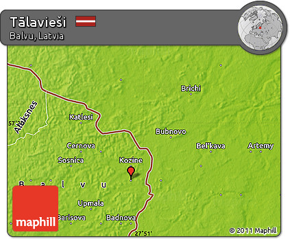 Physical Map of Tālavieši