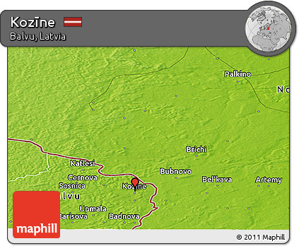 Physical Panoramic Map of Kozīne