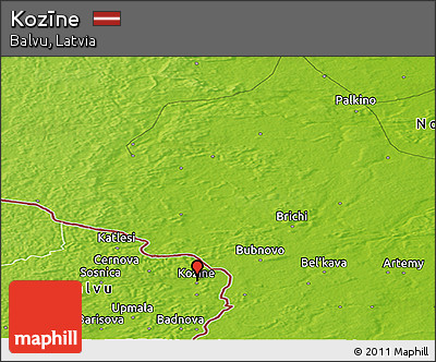 Physical Panoramic Map of Kozīne