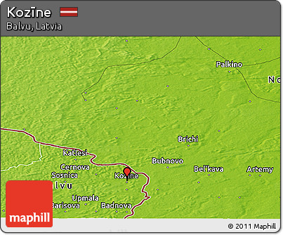 Physical Panoramic Map of Kozīne