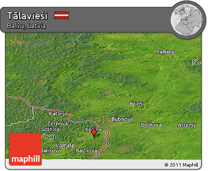 Satellite Panoramic Map of Tālavieši