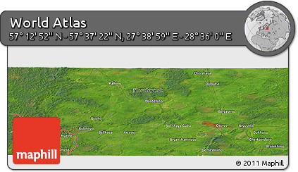 Satellite Panoramic Map of the Area around 57° 25' 7" N, 28° 7' 30" E