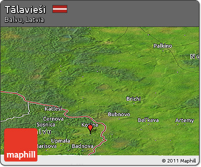 Satellite Panoramic Map of Tālavieši