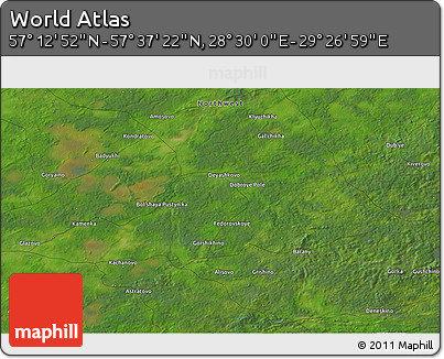 Satellite 3D Map of the Area around 57° 25' 7" N, 28° 58' 30" E