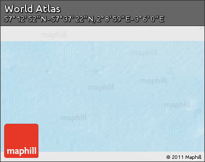 Shaded Relief 3D Map of the Area around 57° 25' 7" N, 2° 37' 30" E
