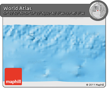 Physical 3D Map of the Area around 57° 25' 7" N, 32° 13' 30" W