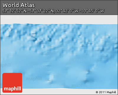 Physical 3D Map of the Area around 57° 25' 7" N, 32° 13' 30" W