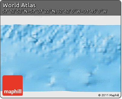 Physical 3D Map of the Area around 57° 25' 7" N, 32° 13' 30" W