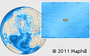 Shaded Relief Location Map of the area around 57° 25' 7" N, 32° 13' 30" W