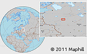 Gray Location Map of the area around 57° 25' 7" N, 33° 13' 30" E
