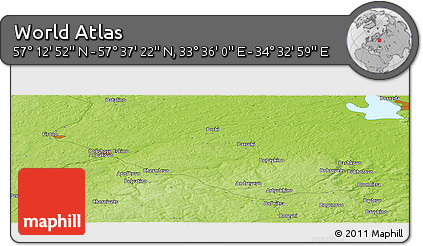 Physical Panoramic Map of the Area around 57° 25' 7" N, 34° 4' 30" E