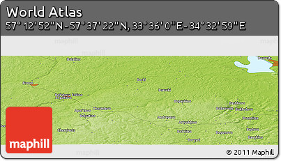 Physical Panoramic Map of the Area around 57° 25' 7" N, 34° 4' 30" E