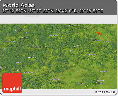 Satellite 3D Map of the Area around 57° 25' 7" N, 39° 10' 29" E