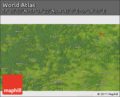 Satellite 3D Map of the Area around 57° 25' 7" N, 39° 10' 29" E