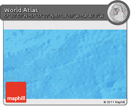 Physical 3D Map of the Area around 57° 25' 7" N, 55° 10' 29" W