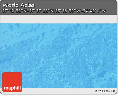 Physical 3D Map of the Area around 57° 25' 7" N, 55° 10' 29" W
