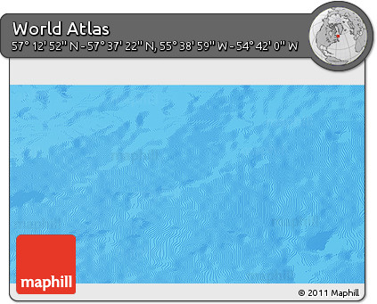 Shaded Relief 3D Map of the Area around 57° 25' 7" N, 55° 10' 29" W