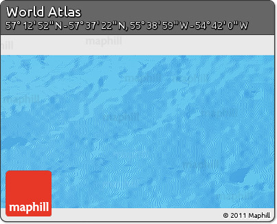 Shaded Relief 3D Map of the Area around 57° 25' 7" N, 55° 10' 29" W