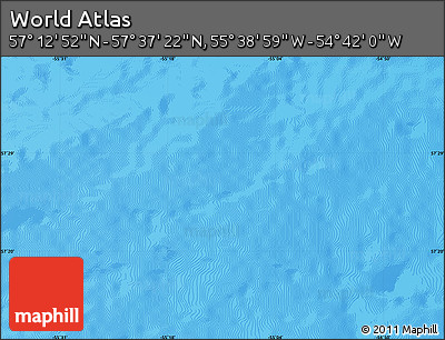 Physical Map of the Area around 57° 25' 7" N, 55° 10' 29" W