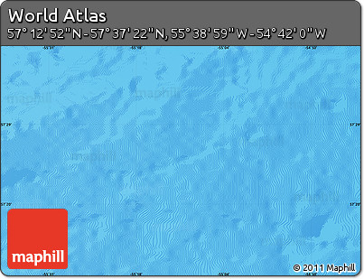 Physical Map of the Area around 57° 25' 7" N, 55° 10' 29" W