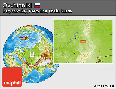 Physical Location Map of Ovchinniki