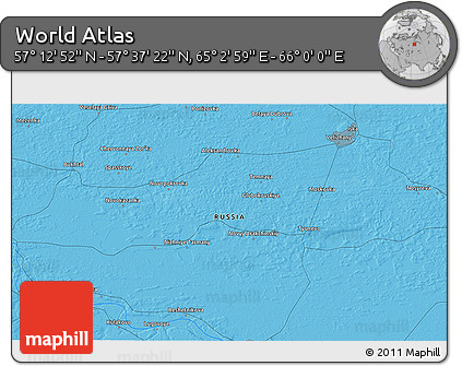 Political 3D Map of the Area around 57° 25' 7" N, 65° 31' 30" E