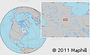 Gray Location Map of the area around 57° 25' 7" N, 71° 19' 29" W