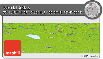 Physical Panoramic Map of the Area around 57° 25' 7" N, 72° 19' 29" E