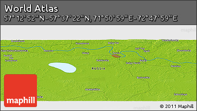 Physical Panoramic Map of the Area around 57° 25' 7" N, 72° 19' 29" E