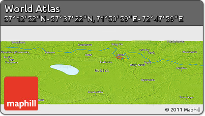 Physical Panoramic Map of the Area around 57° 25' 7" N, 72° 19' 29" E