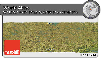 Satellite Panoramic Map of the Area around 57° 25' 7" N, 72° 10' 30" W
