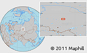 Gray Location Map of the area around 57° 25' 7" N, 74° 52' 30" E