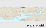 Shaded Relief Panoramic Map of the area around 57° 25' 7" N, 74° 43' 29" W