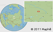 Savanna Style Location Map of the area around 57° 25' 7" N, 80° 49' 29" E