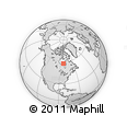 Outline Map of the Area around 57° 25' 7" N, 83° 13' 29" W, rectangular outline