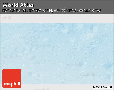Physical 3D Map of the Area around 57° 25' 7" N, 89° 10' 30" W