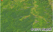 Satellite Map of the area around 57° 25' 7" N, 92° 43' 29" E