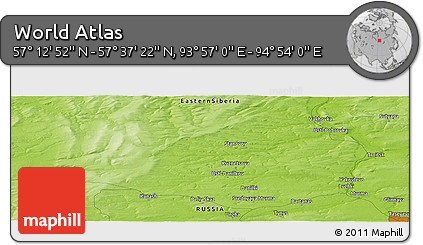 Physical Panoramic Map of the Area around 57° 25' 7" N, 94° 25' 30" E