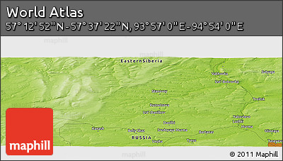 Physical Panoramic Map of the Area around 57° 25' 7" N, 94° 25' 30" E