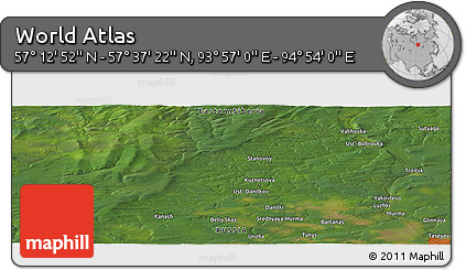 Satellite Panoramic Map of the Area around 57° 25' 7" N, 94° 25' 30" E