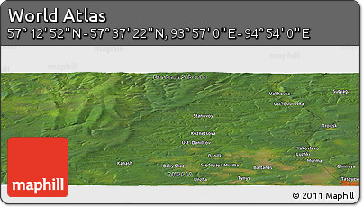 Satellite Panoramic Map of the Area around 57° 25' 7" N, 94° 25' 30" E