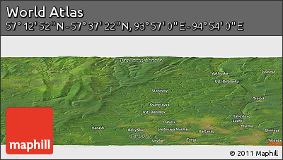 Satellite Panoramic Map of the Area around 57° 25' 7" N, 94° 25' 30" E