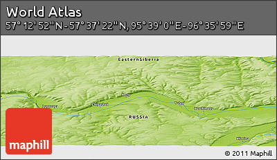 Physical Panoramic Map of the Area around 57° 25' 7" N, 96° 7' 30" E